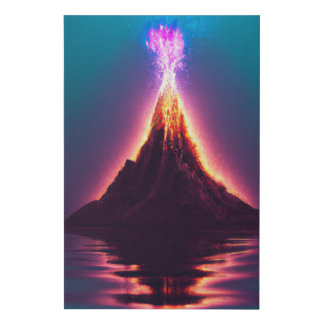Volcano Erupts  Faux Canvas Print