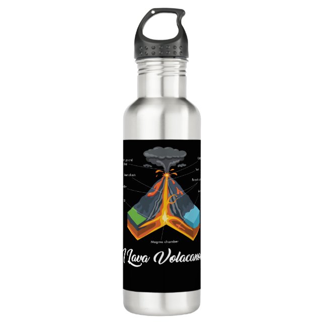VOLCANO / GEOLOGY: I Lava Volcanoes Stainless Steel Water Bottle (Front)