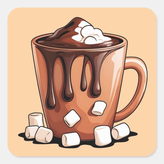 Volcano Hot Chocolate Dream Mug sticker (Front)