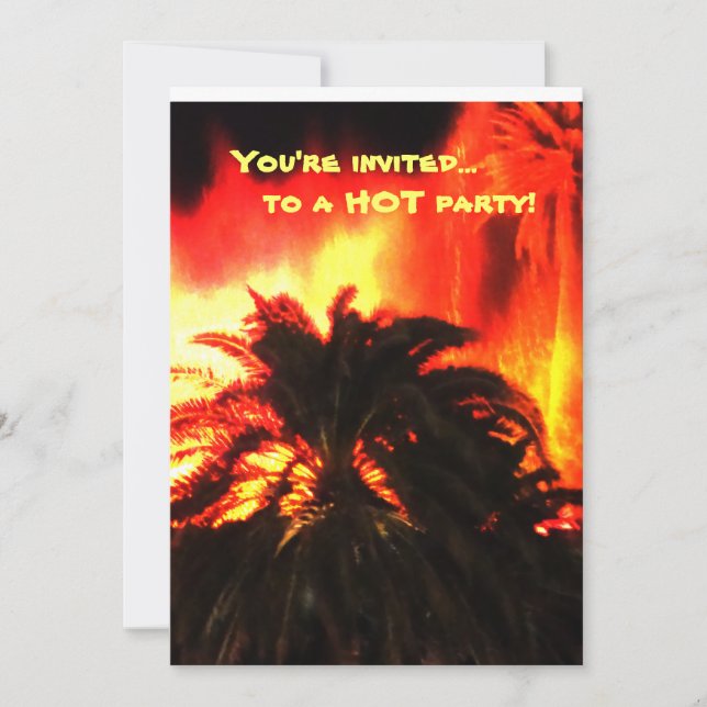 Volcano Hot Party Invitations (Front)