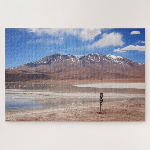 Volcano in Altiplano desert landscape Jigsaw Puzzle