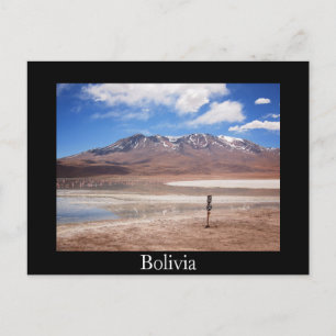 Volcano in an Altiplano landscape black postcard