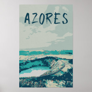 Volcano Lagoon in Azores Islands, Atlantic Ocean P Poster