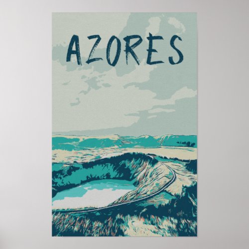 Volcano Lagoon in Azores Islands Atlantic Ocean P Poster