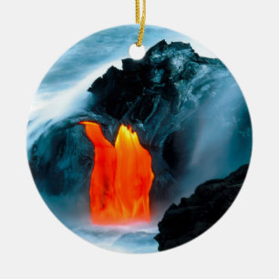 Volcano Lava Flow From Kilauea Hawaii Ceramic Ornament