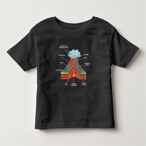 Volcano Lover Geologist Scientist Magma Lava Toddler T_shirt