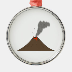 Volcano Mountain Metal Ornament