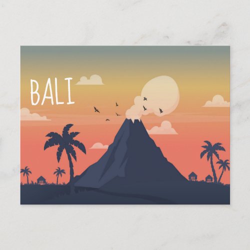 Volcano Mountain Scene Designer Postcard