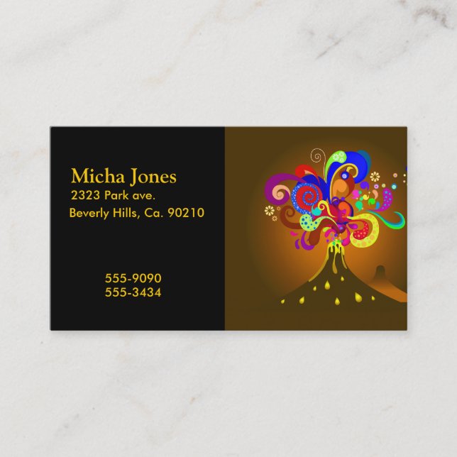 Volcano Oozing Of Color Business Card (Front)