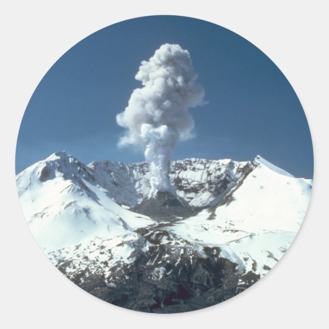 Volcano Scene Classic Round Sticker (Front)