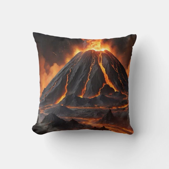 volcano throw pillow (Front)