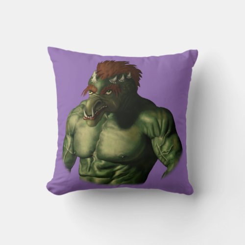 Volcano Troll Vacation Picture Fantasy Art Pillow