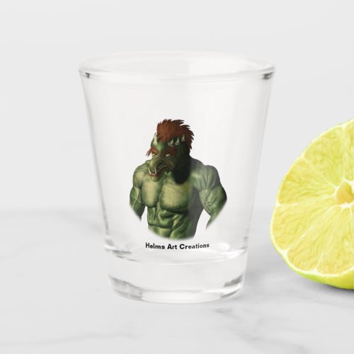 Volcano Troll Vacation Picture Fantasy Shot Glass