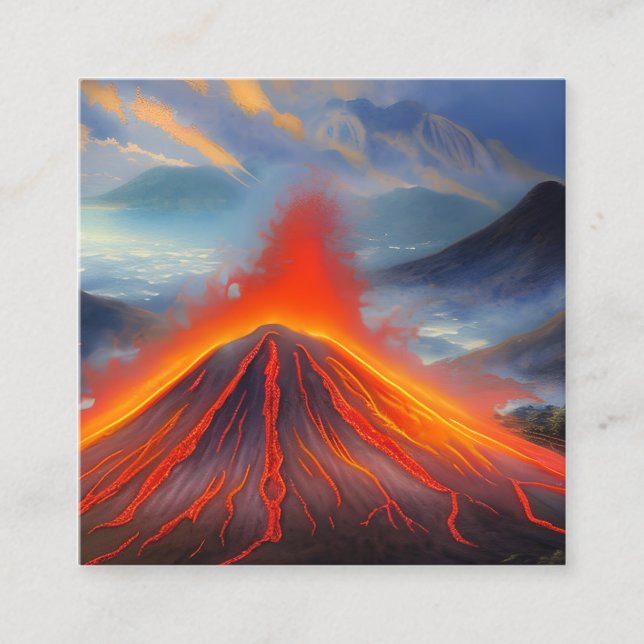 Volcanoes are Geological Features that Form When M Square Business Card (Front)