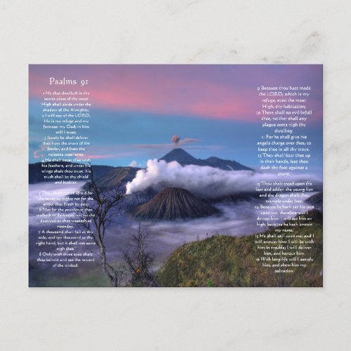 Volcanoes Down Below Psalms chapter 91 Postcard