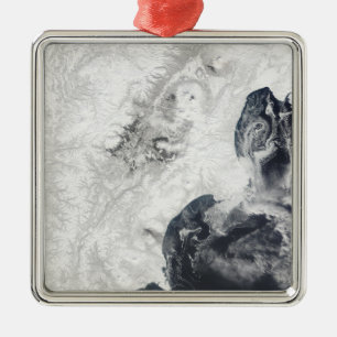 Volcanoes in central Kamchatka Peninsula Metal Ornament