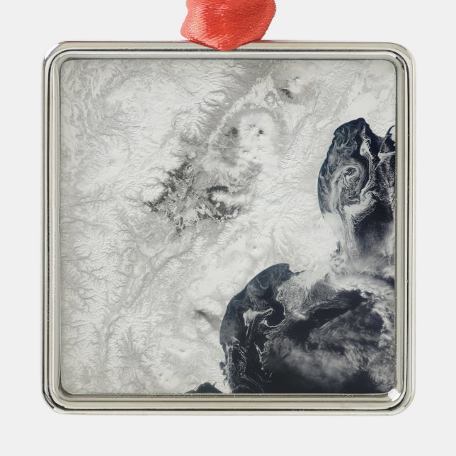 Volcanoes in central Kamchatka Peninsula Metal Ornament (Front)