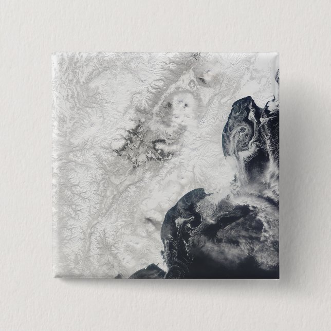 Volcanoes in central Kamchatka Peninsula Pinback Button (Front)