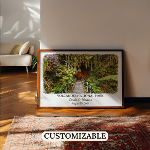 Volcanoes National Park Hawaii Poster, Watercolor, Poster