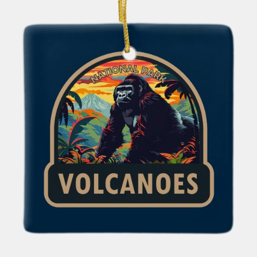 Volcanoes National Park Mountain Gorilla Travel Ceramic Ornament