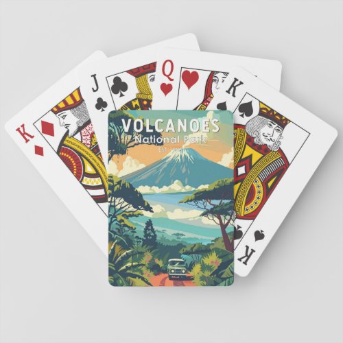Volcanoes National Park Rwanda Travel Art Vintage Poker Cards
