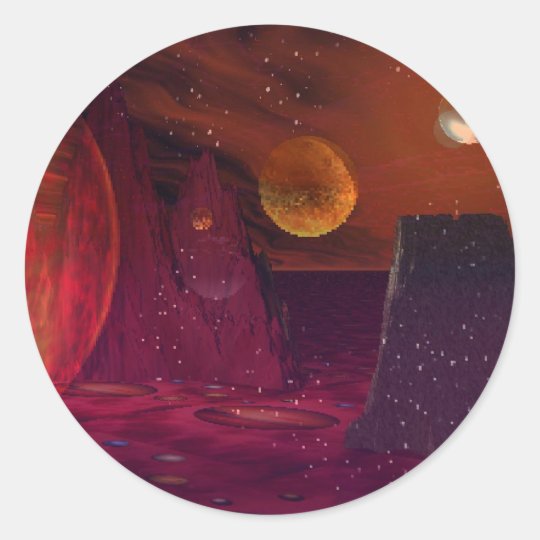 Volcanoes on Mars Classic Round Sticker