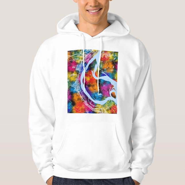 Volgograd Russia City Map Hoodie (Front)