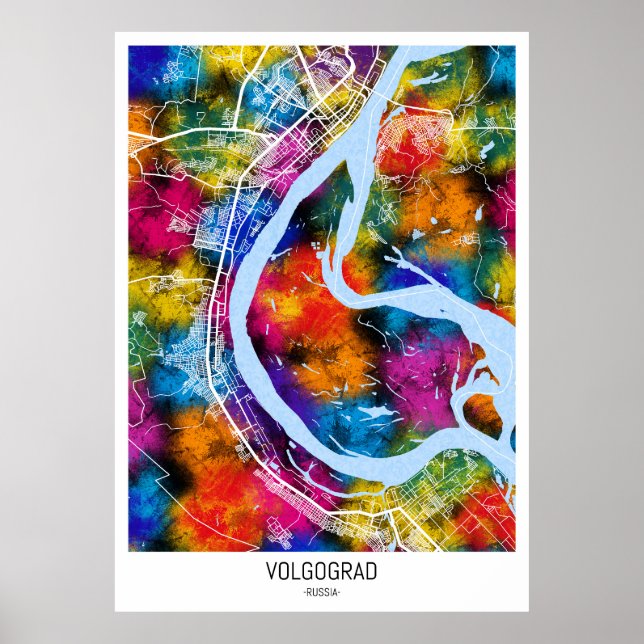 Volgograd Russia City Map Poster (Front)
