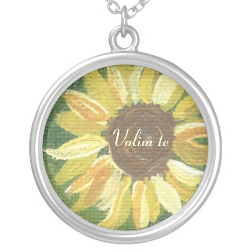 Volim te  I LOVE YOU SUNFLOWER necklace