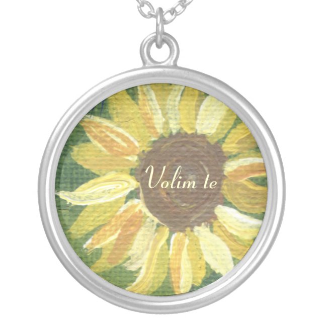 Volim te : I LOVE YOU SUNFLOWER necklace (Front)