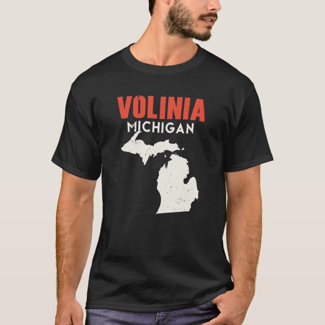 Volinia Michigan USA State America Travel Michigan T-Shirt (Front)