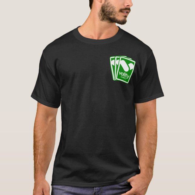 Volity Games fan badge dark T T-Shirt (Front)