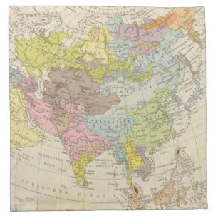 Volkerkarte von Asien - Map of Asia Napkin