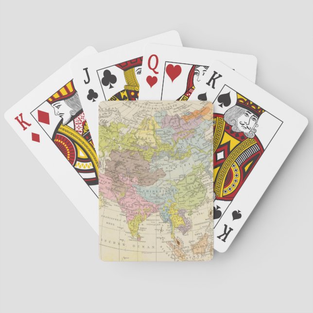 Volkerkarte von Asien - Map of Asia Poker Cards (Back)