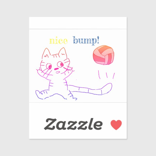 vollayball cat sticker2 sticker (Sheet)