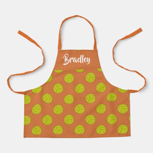 Volley ball orange pattern apron