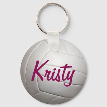 Volley Ball Volleyball Sports Name Keychain by CustomizedCreationz at Zazzle