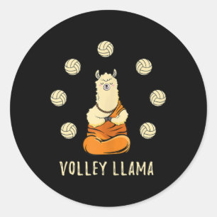 Volley Llama Lover Cute Volleyball Team For Girls Classic Round Sticker