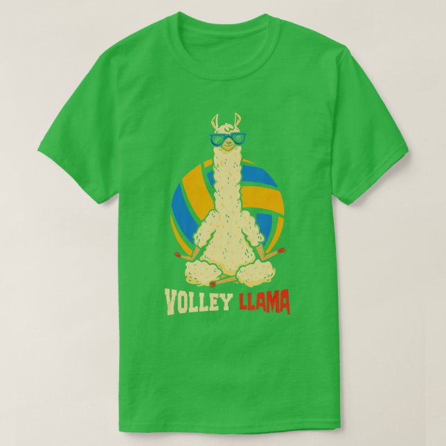 Volley Llama Sports Game Volleyball  T-Shirt (Design Front)