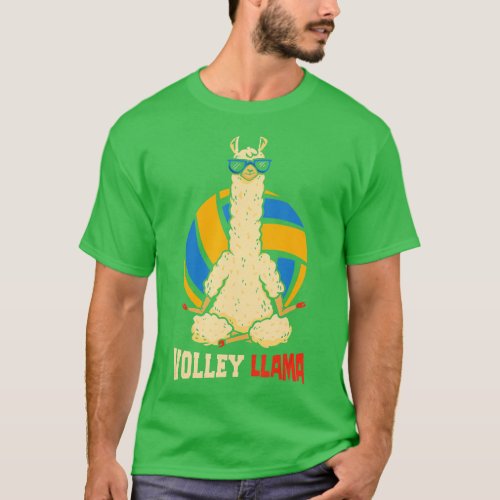 Volley Llama Sports Game Volleyball  T_Shirt