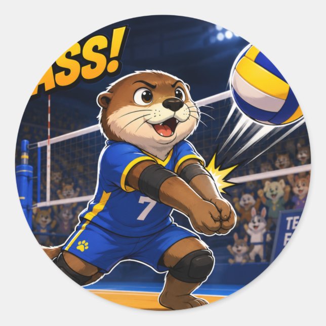 VOLLEY PASS OTTER VOLLEYBALL STICKER (Front)
