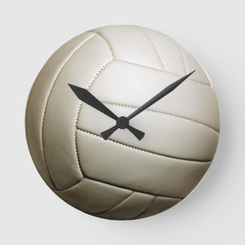 Volleyball 10.75" Round Clock by arklights at Zazzle