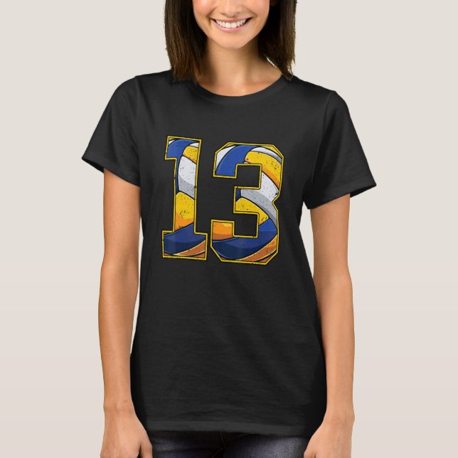 Volleyball 13th Birthday Boy Girl Thirteen 13 Year T-Shirt (Front)