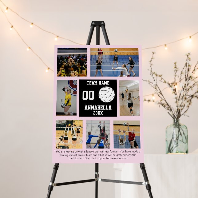 Volleyball 7 Photo Collage Player Team Name Foam Board (In Situ (Stand))