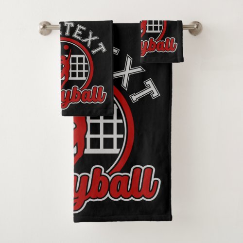  Volleyball ADD NAME Spike Ball Attack Team Player Bath Towel Set