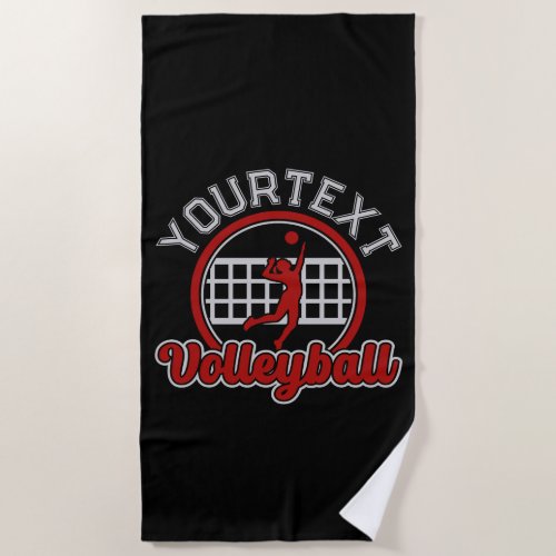  Volleyball ADD NAME Spike Ball Attack Team Player Beach Towel