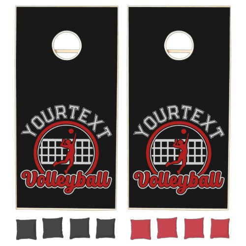  Volleyball ADD NAME Spike Ball Attack Team Player Cornhole Set