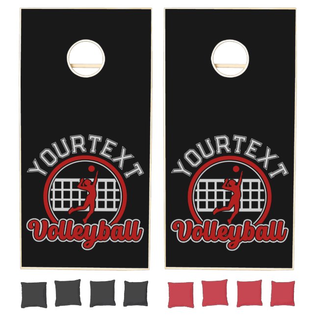  Volleyball ADD NAME Spike Ball Attack Team Player Cornhole Set (Set)