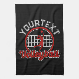  Volleyball ADD NAME Spike Ball Attack Team Player Kitchen Towel