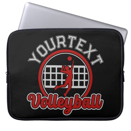  Volleyball ADD NAME Spike Ball Attack Team Player Laptop Sleeve